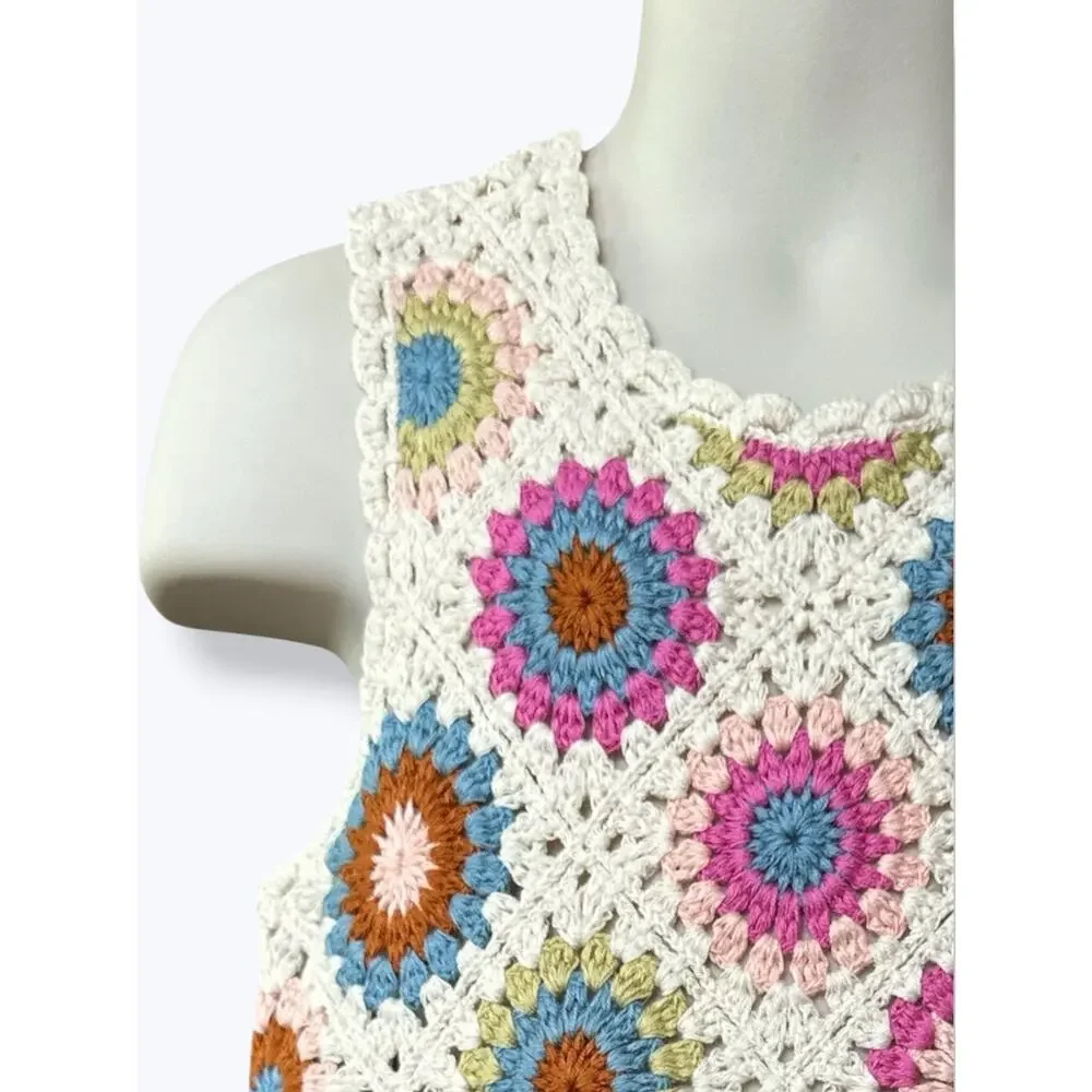 Zara Crochet Knit Dress Size 5 Years ( 110cm), Multicolored